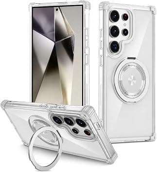 for Samsung S25 Ultra Case – for MagSafe Compatible with Stand Ring, 8X Mil-Grade Shockproof Protective Phone Cover for Samsung Galaxy S25 Ultra (Clear) on Amazon.ae - Price Tracker