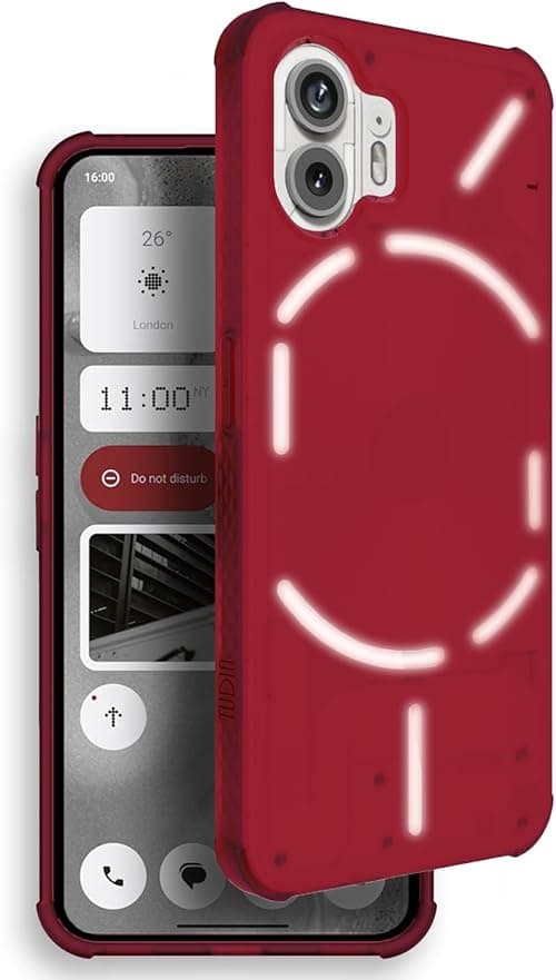 TUDIA SKN Designed for Nothing Phone (2) Case, [Reinforced Corners] Shockproof Anti-Yellowing Slim Grip Semi-Transparent Matte TPU Bumper Drop Protection for Nothing (2) Phone Case (Frosted Red) on Amazon.ae - Price Tracker