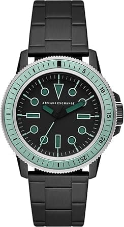 Armani Exchange A|X Men's Three-Hand, Black-Tone Stainless Steel Watch, AX1858, Black, bracelet on Amazon.ae - Price Tracker