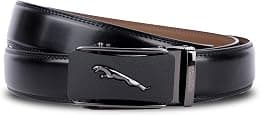 HAMMONDS FLYCATCHER Genuine Leather Belts for Men Leather Original - Autolock Micro Adjustable Ratchet Track leather belt for men formal - Mens Belt Leather branded Formal & Casual Wear - Onyx Black - Best Deal Finder