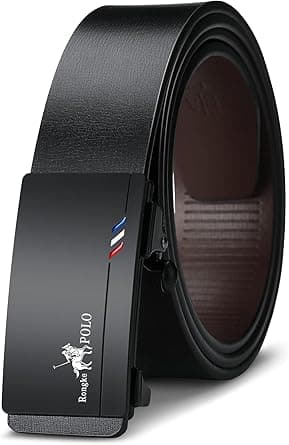 Oyifan Black Belt Men, Genuine Leather Dress Designer Belts for men, Fashion Slide Ratchet Click Casual Mens Belt for Jeans on Amazon.ae - Price Tracker