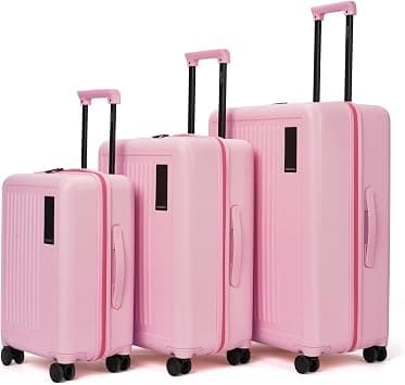 MOKOBARA The Transit Wave Set of 3 Luggage|Small 54cm, Medium 64cm & Large 74cm Pink Polycarbonate 8 Wheel Trolley Hardsided Suitcase with Built in TSA Lock Travel Suitcase (Excuse Me) on Amazon - Best Deal Finder