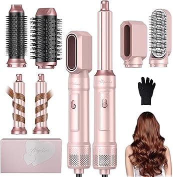 Airstyler Pro 6 in 1 Hairstyler 6 in 1 Hair Dryer with Professional Hair Dryer, Automatic Curl, Hair Straightening Brush, Thermal Brush, Gifts Set, Pink on Amazon.ae - Price Tracker