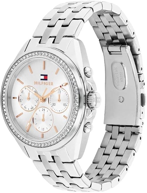 Tommy Hilfiger Analogue Multifunction Quartz Watch for Women with Silver Stainless Steel Bracelet - 1782802 on Amazon - Best Deal Finder