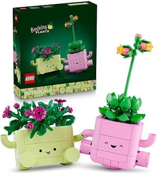 LEGO Botanicals Rocking Plants - Artificial Flowers Set - incl. 2 Faux Plants & 2 Pastel Coloured Pots for Bedroom Decor - DIY Gift Idea for 9+ Year Old Girls & Adults - 11506 - متتبع أسعار Amazon.sa