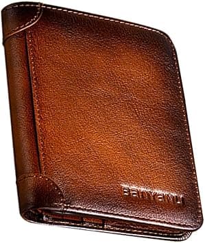 Wallet for Men,Mens Wallet,Slim Genuine Leather Bifold,RFID Blocking 8 Slots Gift Box, (BROWN COLOR) on Amazon.ae - Price Tracker