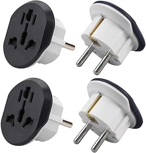 [4-Piece]Plug Converter, UAE, USA, EU, UK, AU, CN to KSA/EU/Germany Socket, Travel Adapter, Universal Socket Travel Adaptor for Business Trip Holiday Hotel Airport for Cell Phone, Laptop - Amazon.ae Price Tracker