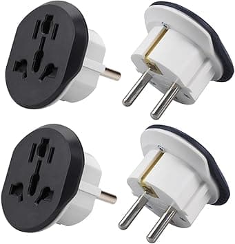[4-Piece]Plug Converter, UAE, USA, EU, UK, AU, CN to KSA/EU/Germany Socket, Travel Adapter, Universal Socket Travel Adaptor for Business Trip Holiday Hotel Airport for Cell Phone, Laptop - Amazon.ae Price Tracker