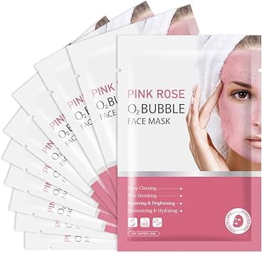 IREV 10 Pack Pink Rose O2 Bubble Face Masks Sheet, Bubble Facial Mask, Foaming Face Mask, Purifying Facial Mask for Acne and Pores, Moisturizing Spa Face Masks Skincare Gifts on Amazon - Best Deal Finder