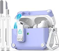 R-fun Compatible with AirPods Pro 2nd Generation 2023(USB-C),2022(Lightning Cable),1st Gen 2019 Charging Case, Full Drop Protection Auto Pop-Up Lid Design with Keychain,White/Lavender - Amazon.ae Price Tracker