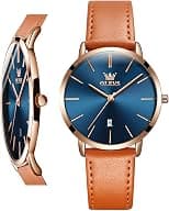 OLEVS Women Watches Ultra Thin 6.5mm Minimalist Dress Fashion Leather Strap Quartz Waterproof Casual Women Wrist Watch - Best Deal Finder