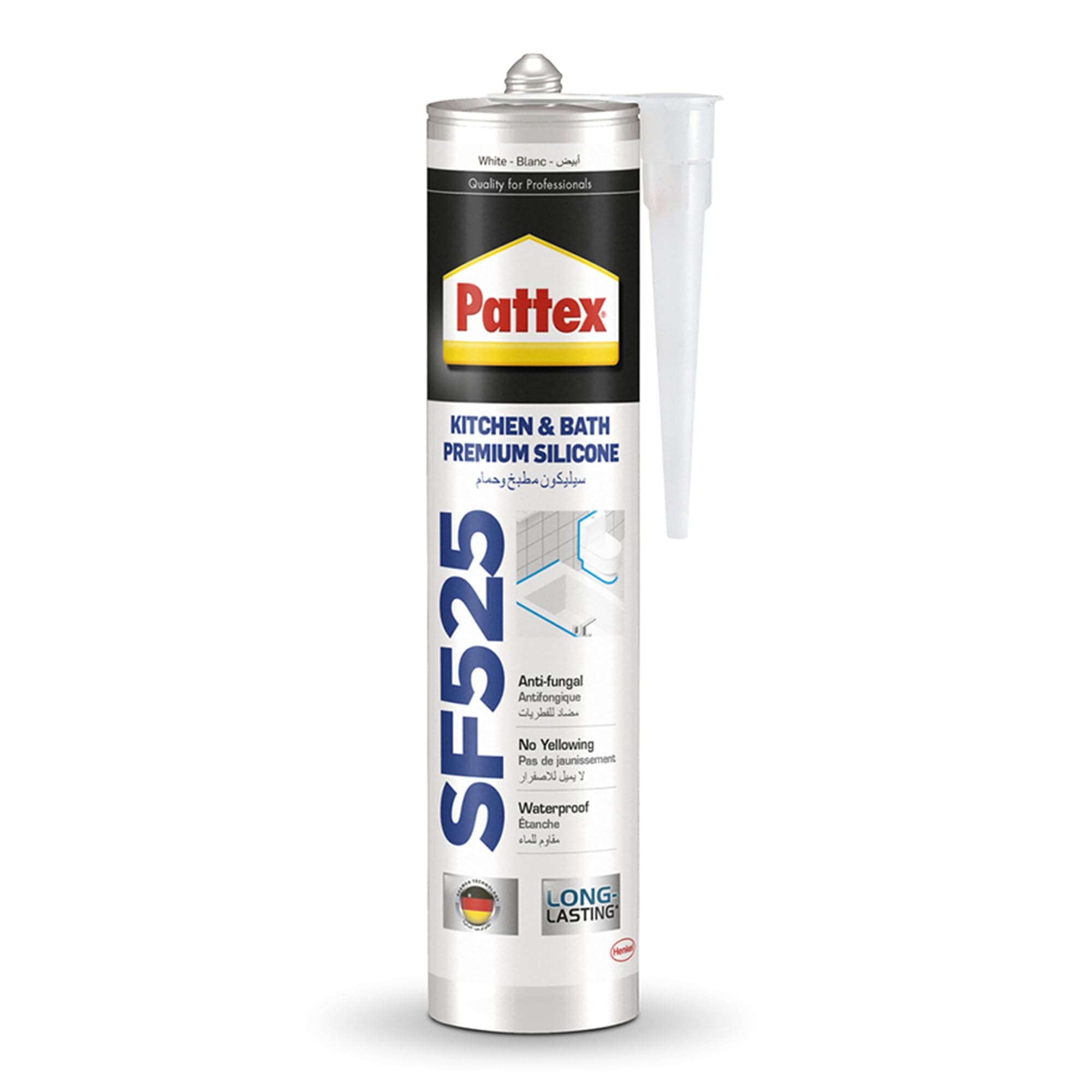 Pattex Sf525 Kitchen And Bath Premium Silicone Sealant, Mould Resistant, Ideal For Showers, Toilets Tiles, Easy Bathroom Sealant 1X280ML Cartridge on Amazon.ae - Price Tracker