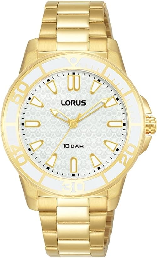 LORUS Women's Analogue Quartz Watch with Metal Strap, Silver Blue على Amazon.ae - متتبع الأسعار