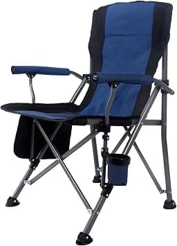 HJB VISSO Outdoor Portable Camping Chair, Lightweight Folding Camping Chair, Heavy Duty Support 145KG, High Back Padded Lawn Chair with Arm Rest Cup Holder and Portable Carrying Bag على Amazon.ae - متتبع الأسعار