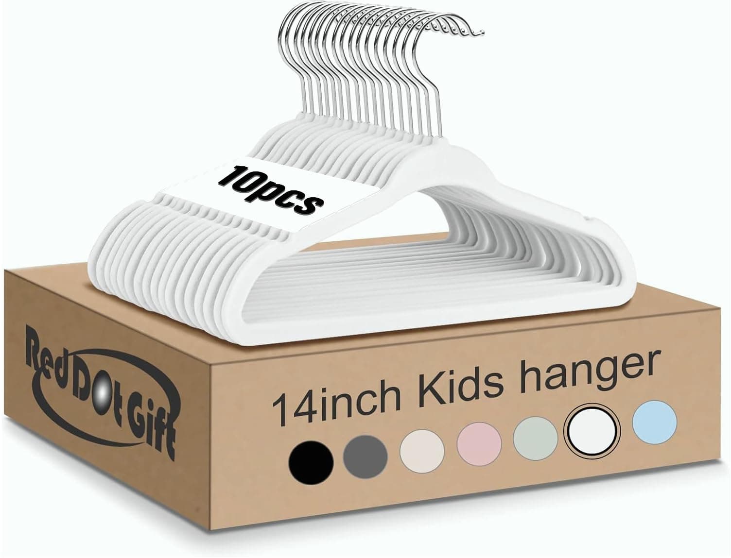 Red Dot Gift® 10-Pack Baby Velvet Hangers - Nursery Clothes Hangers Non Slip Toddler Hangers, 360 Chrome Swivel Hook (White, 35 cm) on Amazon.ae - Price Tracker