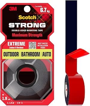 Scotch 3M Extreme Double Sided Tape, 1M Holds 6.7Kg, Works On Uneven Surfaces, Weather Resistant, Works On Indoor, Outdoor, Auto Interior Surfaces, 1.9 cm, 1.9 cm - Best Deal Finder