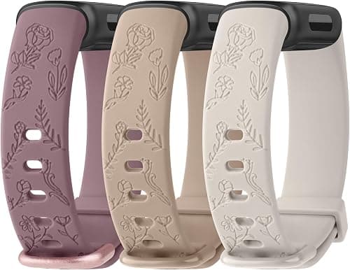 Meliya Compatible with Fitbit Inspire 3 Bands for Women Men, Floral Engraved Silicone Straps Replacement Wristband for Fitbit Inspire 3 Fitness Tracker on Amazon.ae - Price Tracker
