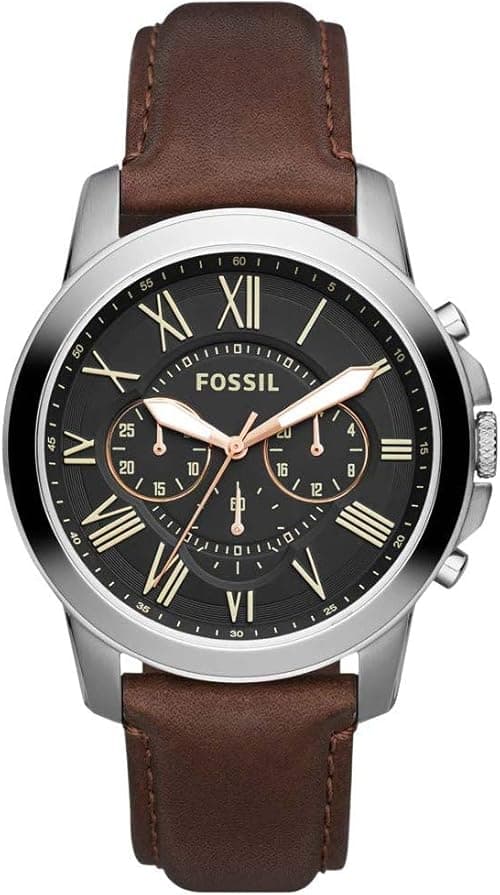 Fossil mens quartz watch, black chronograph display and leather strap - fs4813ie , brown on Amazon.ae - Price Tracker