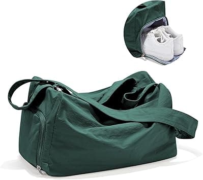 Small Gym Bag with Shoe Compartment, Workout Sport Duffle Bag for Women Travel, Waterproof Shoulder Overnight Bag Lightweight Carry on Tote Bag for Swim, Yoga, Dance on Amazon.ae - Price Tracker