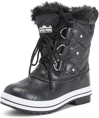 POLAR Womens Snow Boot Quilted Short Winter Snow Rain Warm Waterproof Boots on Amazon.ae - Price Tracker