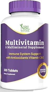 NBL NATURAL Adult Multivitamin for Women and Men, Daily Nutritional Support, 300 Tablets على Amazon.ae - متتبع الأسعار