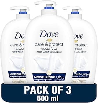 DOVE Care & Protect Moisturising Hand Wash, 100% sensitive skin friendly, Original, with ¼ moisturising cream, 500ml x 3 on Amazon.ae - Price Tracker