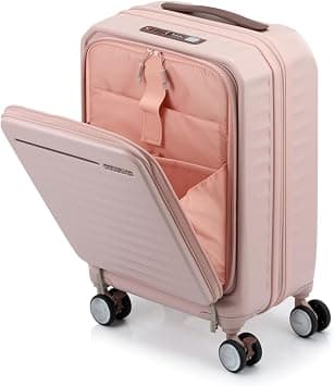 American Tourister Frontec Suitcase, Cabin Size 54 cm / 20 inch, 4 Spinner Wheels, Hard Top, Polycarbonate, Strawberry|Expandable|Front Laptop|TSA 008|USB Port - 3 Years International Warranty on Amazon - Best Deal Finder