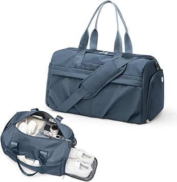 Gym Bag for Women Men with Shoe Compartment, Sport Duffel Bag, Waterproof Travel Weekender Overnight Carry on Bag for Yoga with Trolley Sleeve, Jewel Blue, A1-Jewel Blue, Shoe Compartment on Amazon.ae - Price Tracker