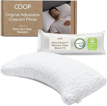 Coop Home Goods Crescent Back and Side Sleeper Pillow - Pillow for Neck and Shoulder Pain Relief, Memory Foam Pillow, Bed Pillow for Sleeping, Pillow for Side Sleepers and Back Sleepers (King Size) - Amazon.ae Price Tracker