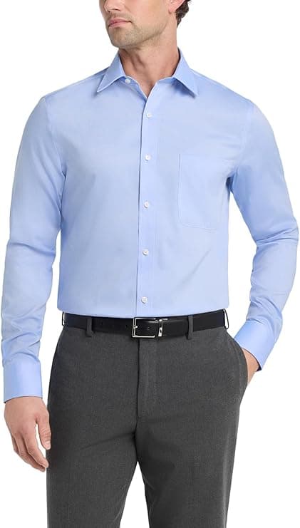 Tommy Hilfiger Men's Dress Shirt Regular Fit Non Iron Solid on Amazon.ae - Price Tracker