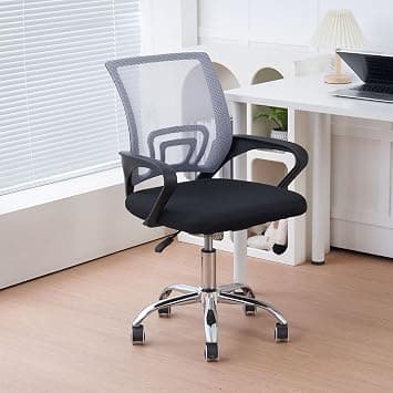 Danube Home Herald Office Chair Ergonomic Office Chair | Modern Desk Computer Chair | Swivel Office Armchair | Fixed Lumbar L58.5xW53xH95cm - Grey/Black على Amazon.ae - متتبع الأسعار