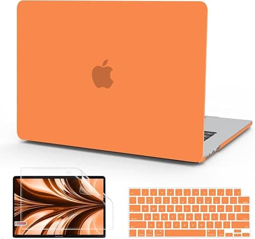 B BELK Compatible with MacBook Air 13 inch Case M5 2026 2025 2024-2022 M4 M3 M2 A3449 A3240 A3113 A2681, Plastic Hard Shell Case+Keyboard Cover+Screen Protector for MacBook Air 13.6 inch Case, Orange on Amazon.ae - Price Tracker