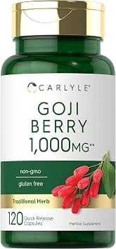 Carlyle Goji Berry 1000mg | 120 Capsules | Concentrated Extract from Wolfberry Plant | Non-GMO, Gluten Free on Amazon.ae - Price Tracker