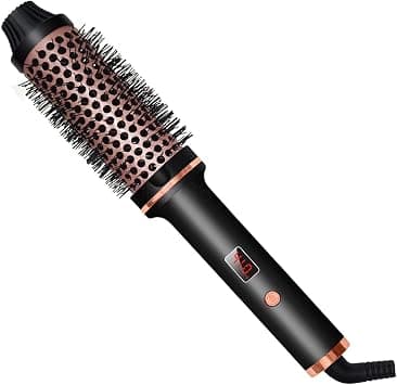 Thermal Brush, 1.5 Inch Curling Iron Volumizing Brush Heated Round Brush Ceramic Tourmaline Ionic Curling Comb Dual Voltage Travel Curling Iron with, LCD Display, 10 Temperature Settings on Amazon.ae - Price Tracker