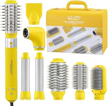 ENZO EN-6222 Multihead Styler – 6-in-1 Professional Hair Styling Tool | Dryer, Curler, Straightener & Volumizer | 1500W Ionic Hot Air Brush Set على Amazon.ae - متتبع الأسعار
