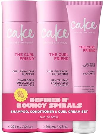 Cake Beauty Curl Friend Curl Defining Shampoo, Conditioner &amp; Cream Set - Avocado &amp; Argan Oil Curly Hair Products - Anti-Frizz, Cruelty Free &amp; Vegan Gift Set on Amazon.ae - Price Tracker