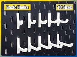 10 Pcs Hanging Organizer Hooks Compatible with IKEA SKADES Pegboard for Home Office Indoor Supplies (White) - متتبع أسعار Amazon.sa