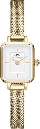 Daniel Wellington Quadro Mini Reflection Women’s Watch - 15.4x18.2mm Case, Japanese Quartz Movement, 316L Stainless Steel Mesh Strap, Water Resistant, Small Wrist Watch for Women, Evergold White on Amazon.ae - Price Tracker