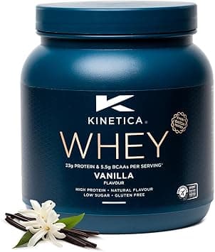 Kinetica Sports Whey Protein Powder Vanilla Flavour | 23g Protein/Serve, 10 Servings/300g Pack | 5.30g BCAAs | Gluten Free Supplement | Optimum for Muscle Growth & Recovery on Amazon.ae - Price Tracker