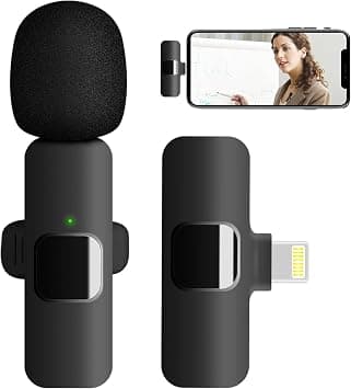 Professional Wireless Lavalier Lapel Microphone for iPhone, iPad - Cordless Omnidirectional Condenser Recording Mic for Interview Video Podcast Vlog YouTube on Amazon.ae - Price Tracker