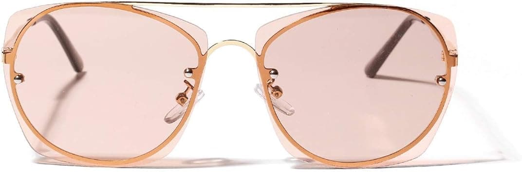 Alloy Frameless Sunglasses UV Protection Orotund Frame Coloring Lenses for Travel Drive Outdoors Sunglasses for Women (Color : Tea) on Amazon.ae - Price Tracker
