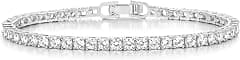 Gemsme 4 Prong Tennis Bracelet, 18K White/Yellow Gold Plated 3mm Round Cubic Zirconia Bracelet for Women Size 6-8.5 Inch - Amazon.ae Price Tracker