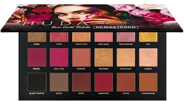 HUDA GIRL Rose Gold Remastered Beauty Eyeshadow Palette 18 Color Shimmer and Matte Shades Eyeshadow on Amazon.ae - Price Tracker