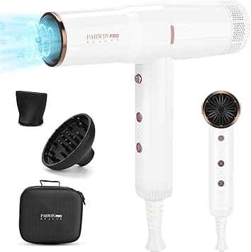 PARWIN PRO BEAUTY Hair Dryer, Professional Salon Fast Drying Ionic Diffuser Hairdryer for Women and Men, Blow Dryer with Powerful 110.000 RPM Low Noise Brushless Motor, for Home, Travel and Gift on Amazon.ae - Price Tracker