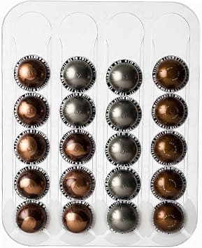 Under Cabinet Coffee Pods Organizer for Nespresso Capsules Vertuo, Holds Up to 20 Capsules in 4 Rails |Pop in from One Side, Pull Out from the other|- Color Clear on Amazon.ae - Price Tracker