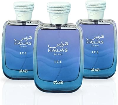 RASASI Hawas Ice Edp 100 Ml (3.4 Oz) | Durable, Exquisite & Luxurious Arabic Fragrances (3 Pack) - متتبع أسعار Amazon.sa