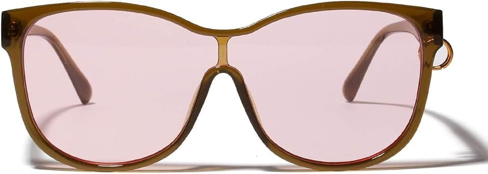 Temples Circled With Circle Shape Cat Accessory Sunglasses Personality Avant Piece Sheet Glasses Sunglasses for Women (Color : Pink) on Amazon.ae - Price Tracker