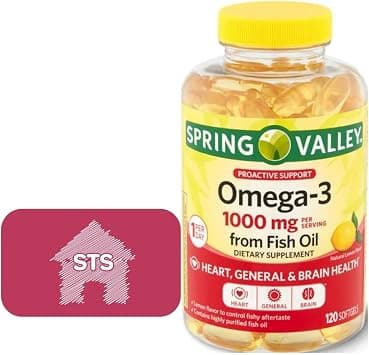 Spring Valley Omega-3 from Fish Oil, 1000 mg, 120 Count + STS Fridge Magnet. على Amazon.ae - متتبع الأسعار