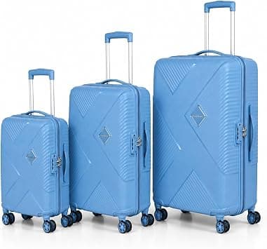Kamiliant by American Tourister Endevour DW 3pc Set (55 + 68 + 79 cm), 4 Spinner Wheels, Hard Top, Polypropylene, Mystic Blue|TSA Lock|Internal Divider Pad|Cross Ribbons - 3 Years Global Warranty on Amazon.ae - Price Tracker