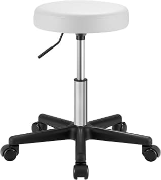 SONGMICS Bar Stool on Wheels Bar Stool Height Adjustable Swivel Stool PU Cover Work Stool for Beauty Salons, Hairdressing Salons, Offices, Practices Cloud White LJB061W01 - Amazon.ae Price Tracker